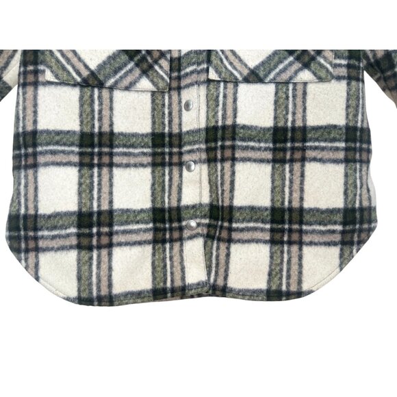 Blank NYC Flannel Plaid Shirt Jacket Shacket Medium Wool Trucker Outdoors Fall - Picture 10 of 16